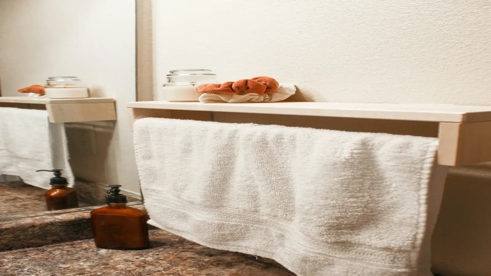 Artisan welcome basket with local provisions on kitchen counter